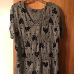 Gray heart sweater tee from Torrid